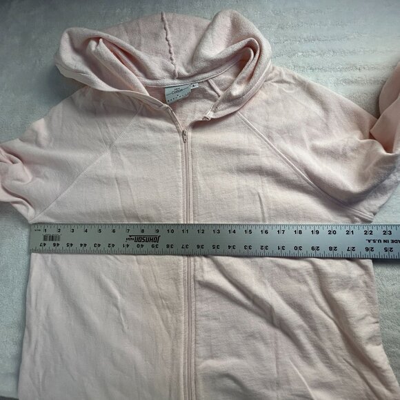 Hot Cotton By Marc Ware Womens Light Pink Hooded Zip-Up Jacket Large Lightweight - Picture 8 of 9